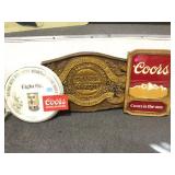 3 VINTAGE BEER SIGNS, COORS, GRANDE MARQUE