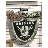 RAIDERS COORS LIGHT NEON SIGN , AS IS