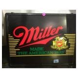 LIGHT UP MILLER PLASTIC BAR SIGN