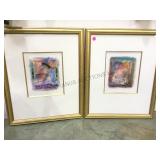 FRAMED PAIR OF GILDED  DECORATIVE PRINTS