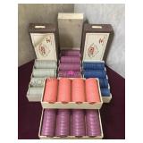 TRAY LOT OF VINTAGE POKER CHIPS FROM NEVADA CLUB