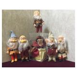 VINTAGE SNOW WHITE DOLL AND 5 DWARF DOLLS