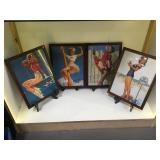 LOT OF 4 FRAMED PIN-UP GIRL PRINTS