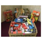 BOX OF ELVIS TRUCKS, NIB & VARIOUS CARS