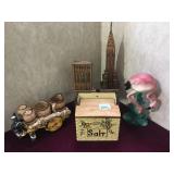 VINTAGE SALT KEEPER, FLAMINGO, CONDIMENT SET