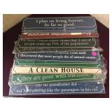 LOT OF METAL HANGING SIGNS W/  FUNNY  SAYINGS