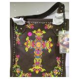 MONTANA WEST BROWN W/ CROSS DESIGN HAND BAG