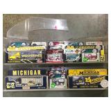 LUCITE CASE W/ SPORTS THEMED TRUCKS, NIB