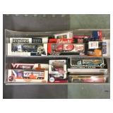 LUCITE CASE W / SPORTS THEMED TRUCKS, NIB