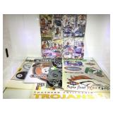 LOT OF ASSORTED SPORTS STICKERS, MAGNETS & MORE