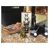 LOT OF DECOR BUTTERFLY SHADOW BOX & MORE