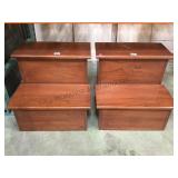 PAIR OF WOODEN BED STEPS