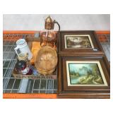 PAIR OF OIL PAINTINGS, STEINS &MORE