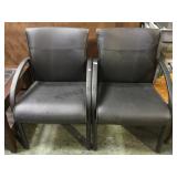 PAIR OF BLACK ARM CHAIRS