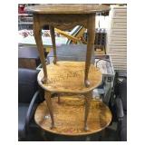 OAK COFFEE TABLE & 2 MATCHING SIDE TABLES