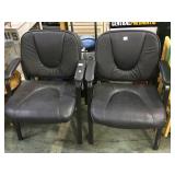 PAIR OF BLACK ARM CHAIRS