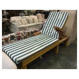 LARGE ADJUSTABLE PATIO LOUNGER W/ CUSHION