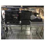 BOTTOM SHELF, STEREO EQUIPMENT,QUASAR, SONY & MORE