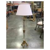 BRASS & CUT GLASS FLOOR LAMP