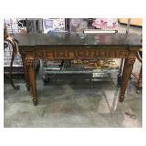 FAUX MARBLE TOP HALL TABLE