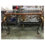 ORNATE MARBLE TOP HALL TABLE