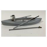 Handmade wooden canoe  with accessories shelf