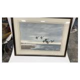 28ï¿½ X 21ï¿½ framed and matted watercolor painting