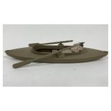 HANDMADE WOODEN  CANOE  shelf decoration
