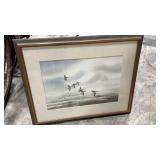 29.5 ï¿½X 25ï¿½ framed and matted Duck drawing