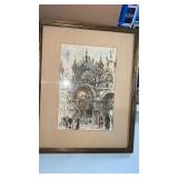 1957 Jan  Korthals water color print framed and