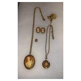 Cameo locket with perfume , earrings and more