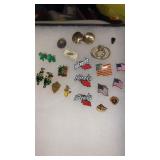 Miscellaneous lot of flag pins  and more