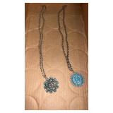 Silver tone necklaces