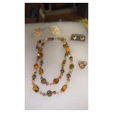 Retro ladies necklace. Size 10 ring stamped 925.