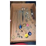 Miscellaneous silver tone jewelry necklaces,