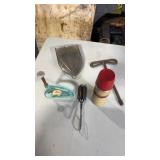 Miscellaneous stuff, thermos, iron holder,