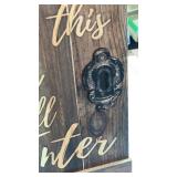 Decorative wooden sign approximately  24' x 14'