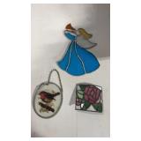 Stained glass, angel bird, glass decoration and