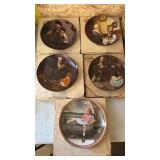 5 Norman Rockwell decorative plates all have COA