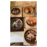 5 Norman Rockwell decorative plates all have COA