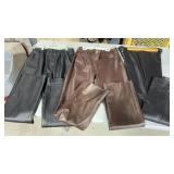 Woman's soft leather brown and black pants
