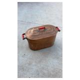 Primitive, copper, wash, tub boiler cooker, red