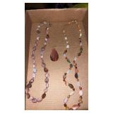 Colorful variegated polished tumbled agate stone