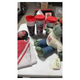 Lot of husker items.  Outdoor flag , national