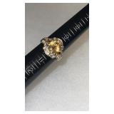 Woman's size 10 sterling 925 citrine ring