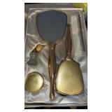 Vintage dresser set. Mirror, brush , perfume