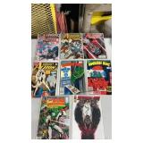 8 miscellaneous comic books, action comics,