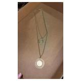 Gold tone coin necklace