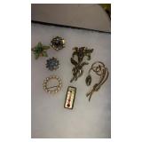 7  ladies pins/brooches.