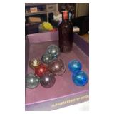 Decorative purple bottle and decorative colored